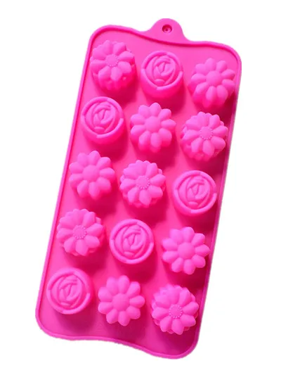 Mini rose flower ice cube mold chocolate soap making tool DIY baking mould handmade soap silicone molds