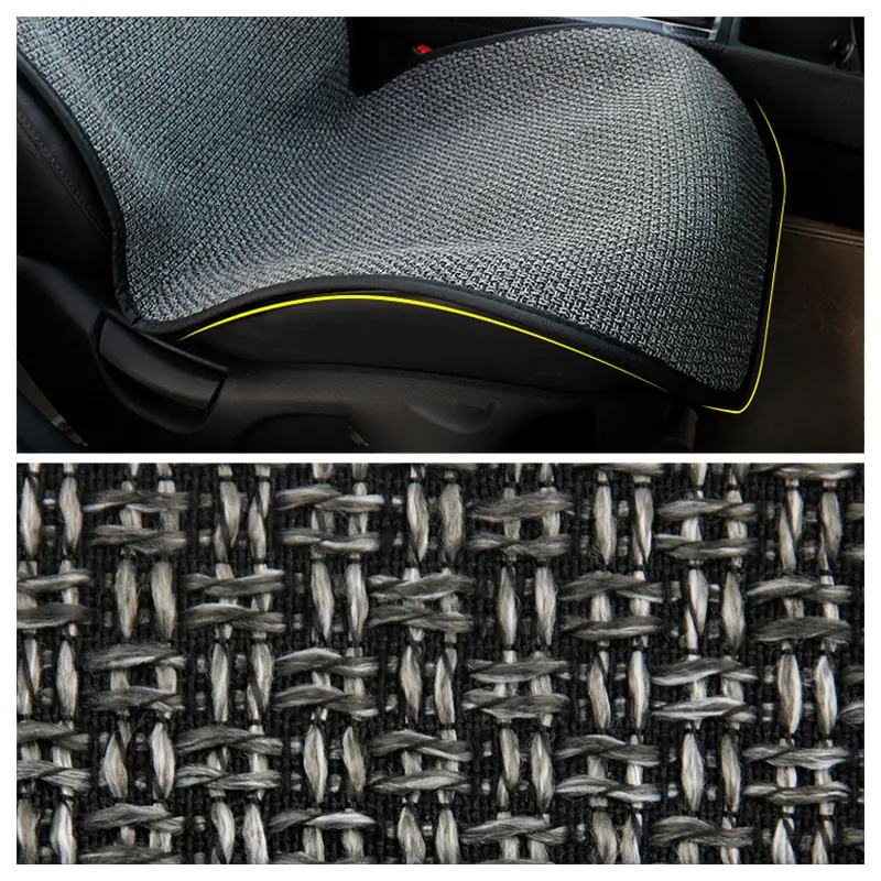 Linen Car Seat Cover Breathable Protector Pad for Universal Auto