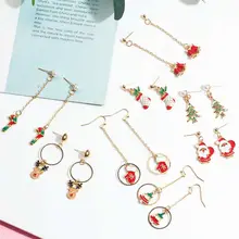 Милые модные рождественские ювелирные изделия аксессуары серьги Санта-Клаус Снеговик Милая елка колокольчик Романтические Рождественские подарки для женщин Девушка