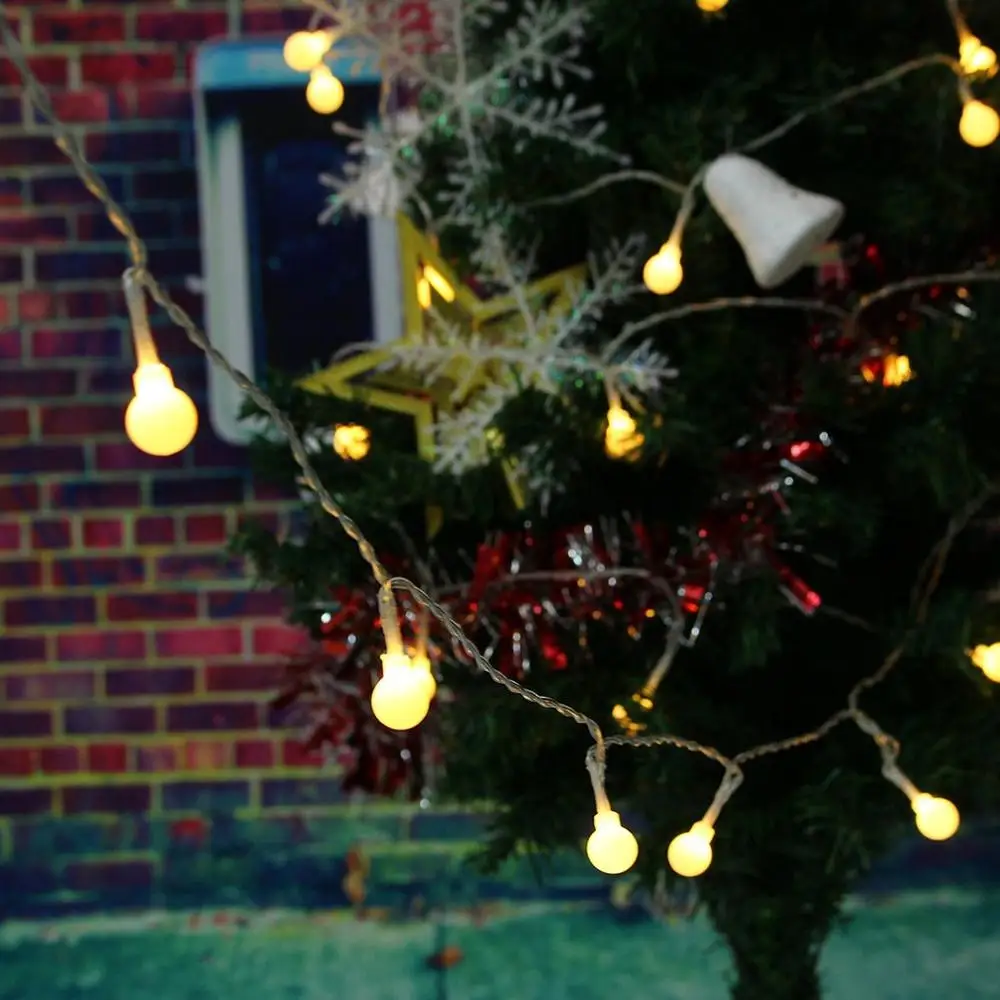 4 м 40 Led вишневые шары сказочные декоративные световые гирлянды на батарейках Свадьба Рождество открытый патио гирлянды украшения - Испускаемый цвет: Warm white