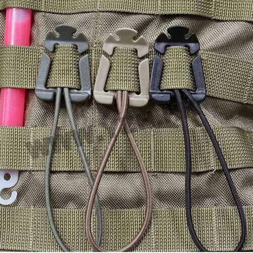 

4 Colors 2 Pcs/lot Molle Backpack Carabiner EDC Tool Elastic Rope Webbing Buckle Winder Bag Accessories
