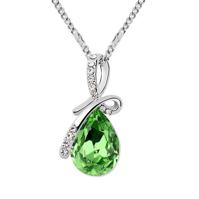 SPCLUB кристаллы от Swarovski ожерелья Bijoux водяные подвески ожерелья для женщин шикарные модные эффектные ювелирные изделия подарок - Окраска металла: 2