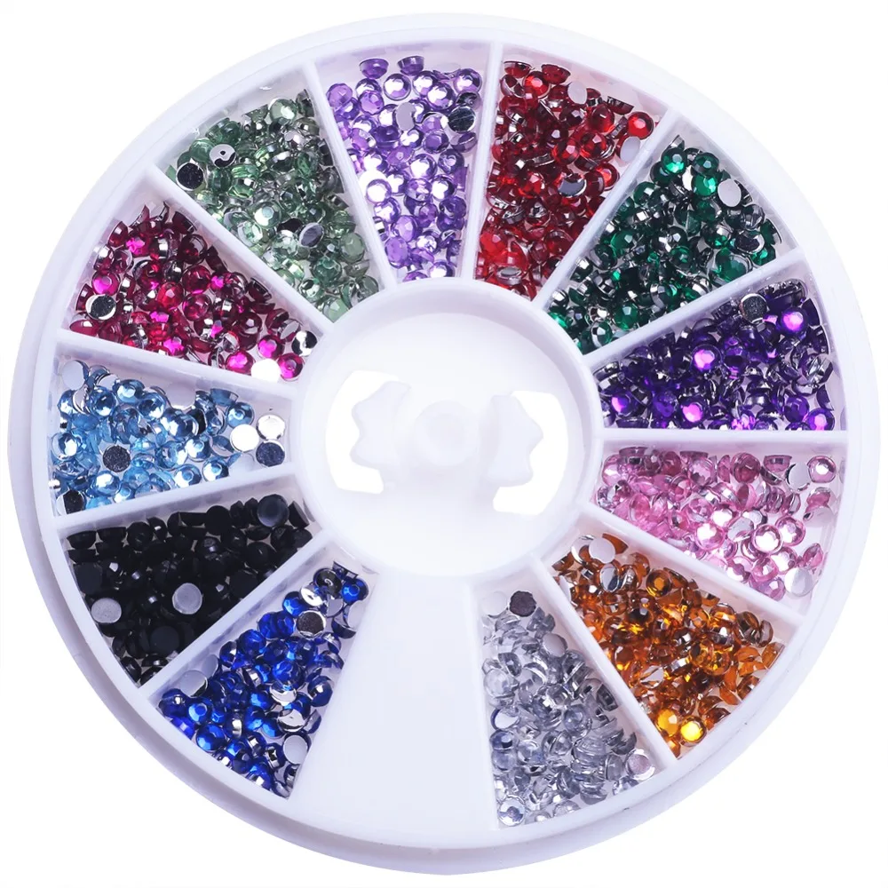 

DIY Mixed Color 3D Nail Art Decorations Rhinestones For Nail Micro Beads Wheel Nails Glitter Crystals Accessoires Nail Diamonds