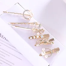 1 шт. заколки для волос для девочек, простые заколки для волос с жемчугом и кристаллами, заколки для волос из экологически чистого сплава G0405