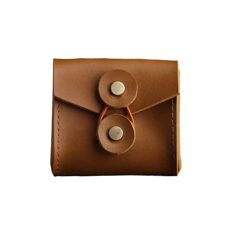 Retro Cow Leather Pouch Mini Digital Electronic Accessories Travel Storage Bag For U Disk SD Card USB Data Cable Power Bank | Дом и сад