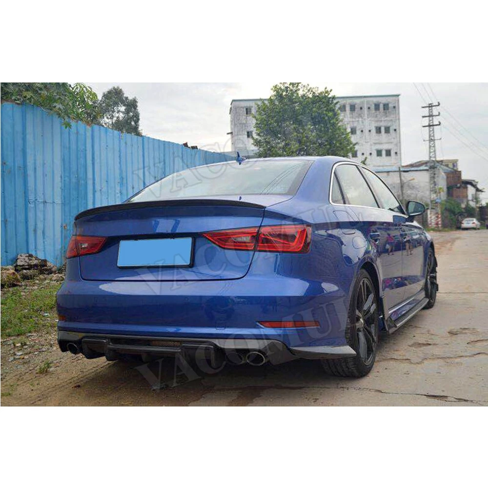 Задний спойлер из углеродного волокна диффузор для Audi A3 Sline S3 седан 4 двери не