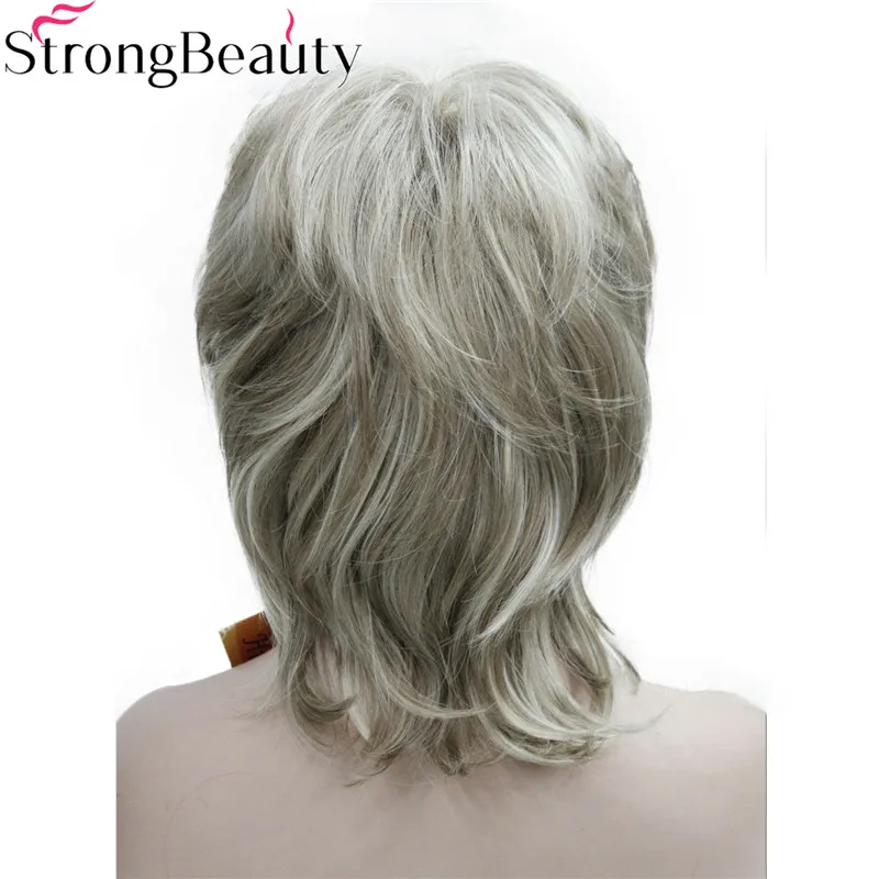 Ceny Silne piękno peruki syntetyczne średniej długości falowane włosy kobiety bez czepka peruka 15 kolorów