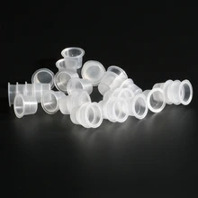 Белый одноразовый цвет татуировки чашка Полупостоянный вспомогательный продукт 100 шт/200 шт Различные размеры татуировки цвет чашки