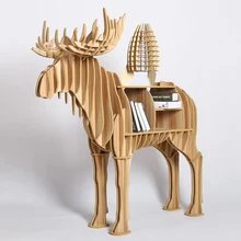 1 набор Новая Художественная деревянная настольная мебель креативная книжная полка Moose деревянные поделки для украшения домашней мебели