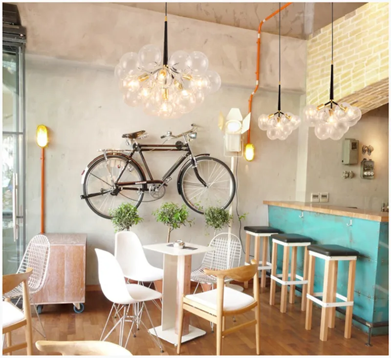 Black Creative Glass Bubble Pendant Lamp-5