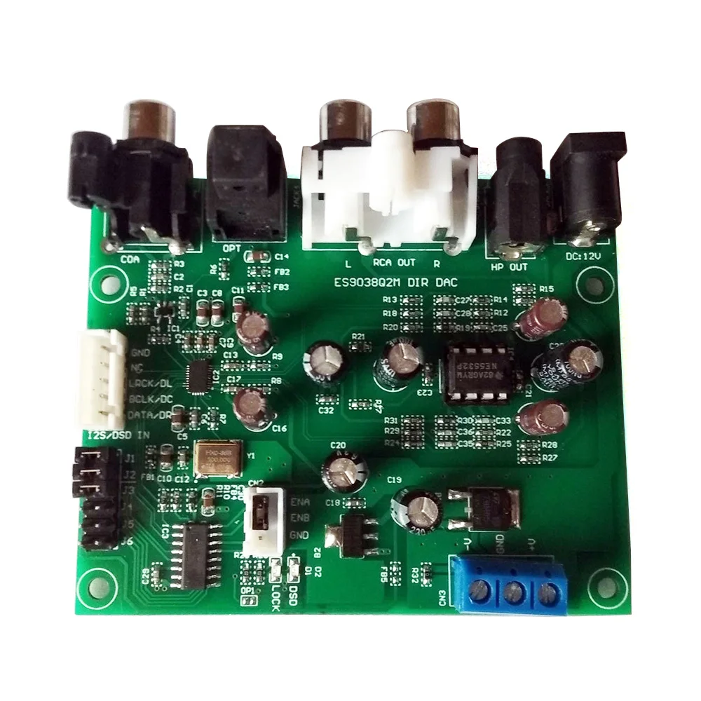 

ES9038Q2M I2S IIS DSD DOP Coaxial Fiber SPDIF Digital AC Decoder Board Support PCM44.1k~384k 32Bit DSD64 DSD128 DSD256