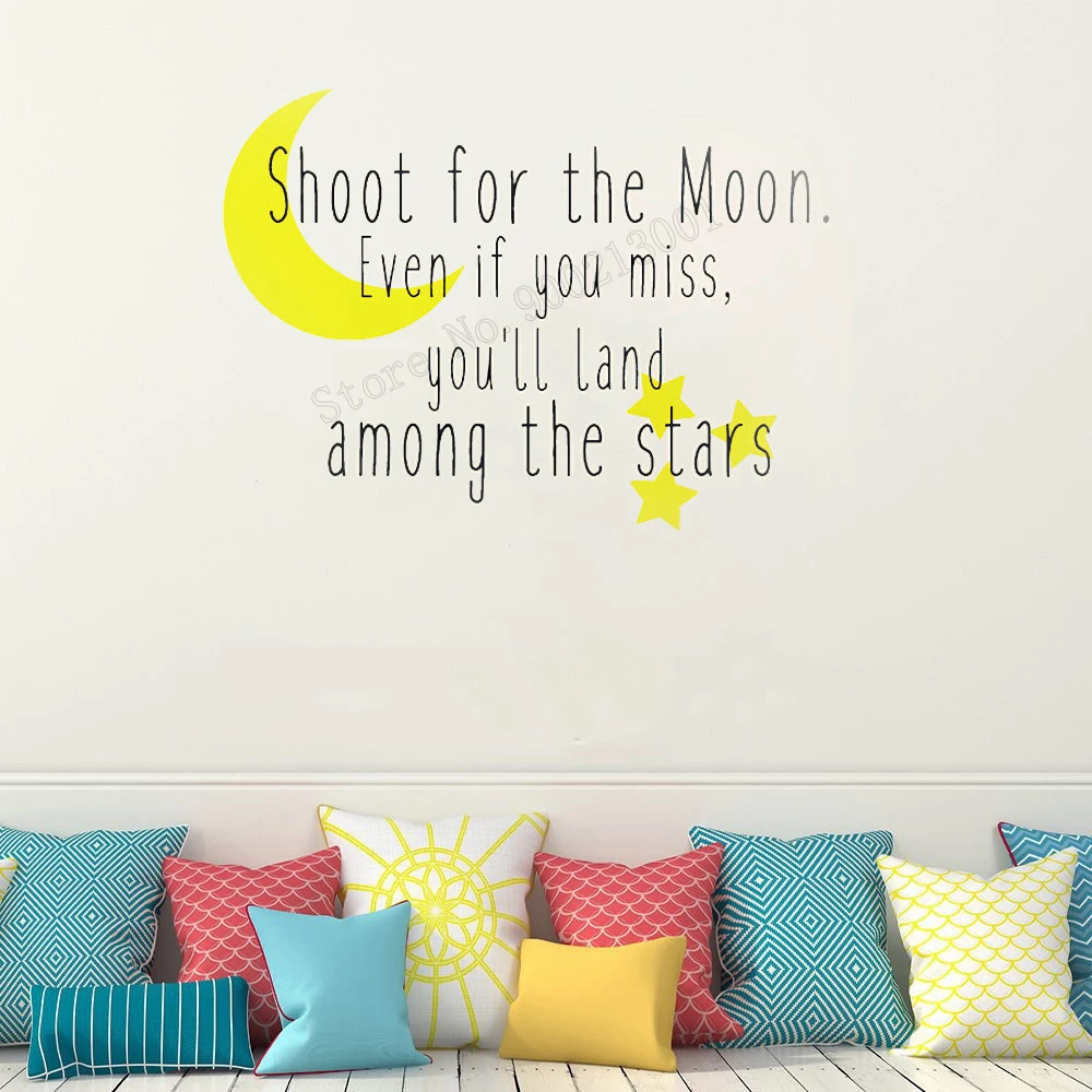 

JOYRESIDE Art Wall Decel Shoot For The Moon Even If You Miss You Will Land Among The Stars Poster Removeable Mural LY11