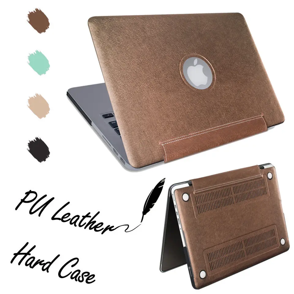 Simple Modern Multifunctional meet different needs Laptop PU Leather Paste Case for MacBook 12 inch A1534 Color : Brown 2015-2017 ,All buttons and ports are easy to access. Black