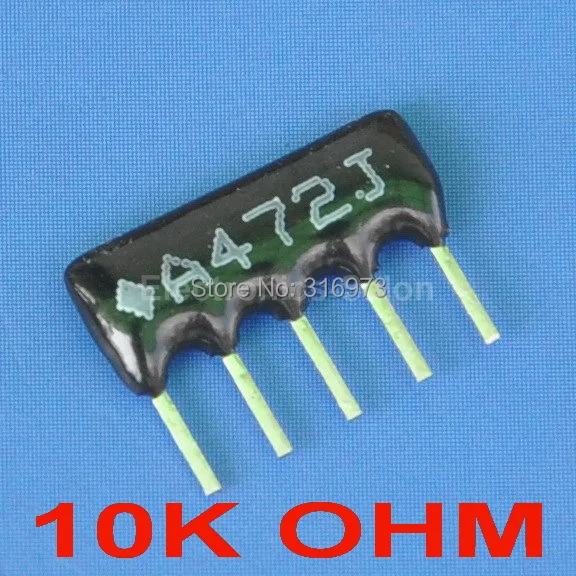 Widerstandsnetzwerke 5% 10K Ω Ohm SIP-6 Thick Film Resistor Array Networks 