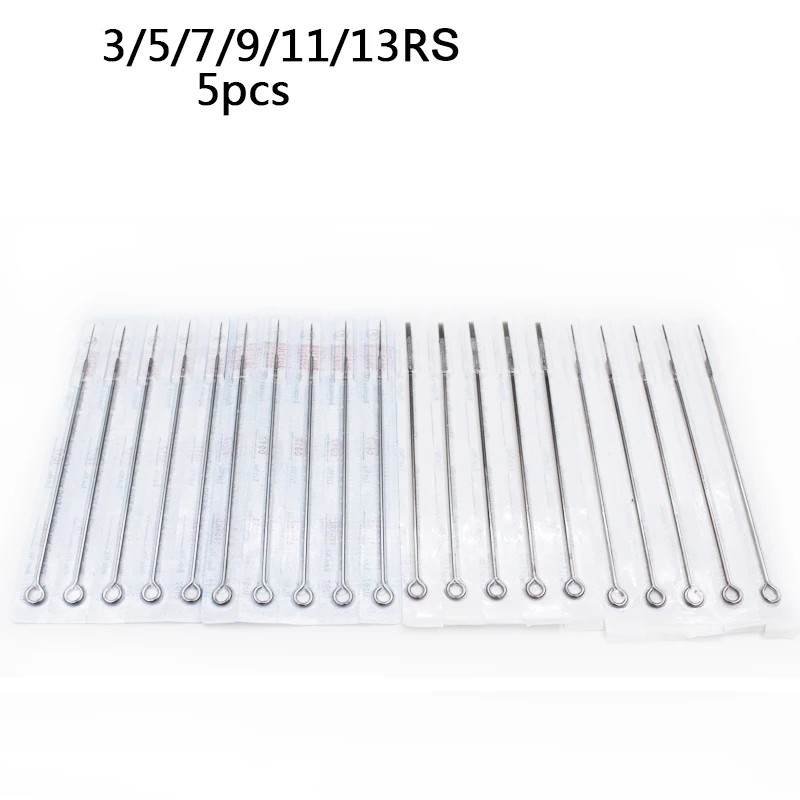 

5pcs Assorted Sterilized Tattoo Needles 3/5/7/9/11/13/15RS Free Shipping Agujas Microblading Naalden Permanent Makeup