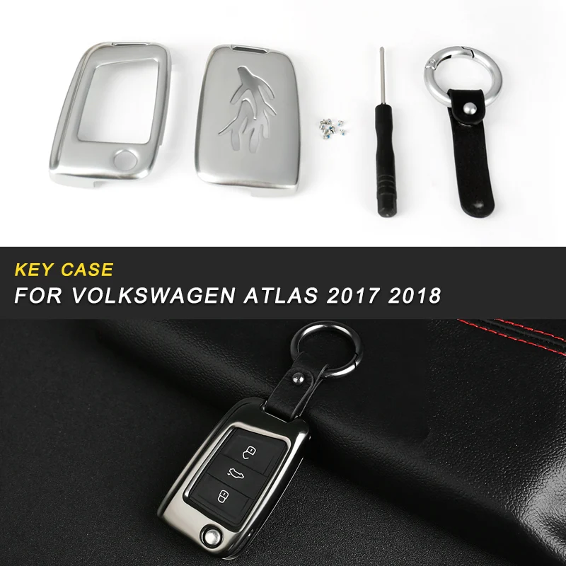 

Auto Aluminium Alloy Key Cover Cap Key Case for Volkswagen Atlas 2018 T-ROC 2018 Special Accessories