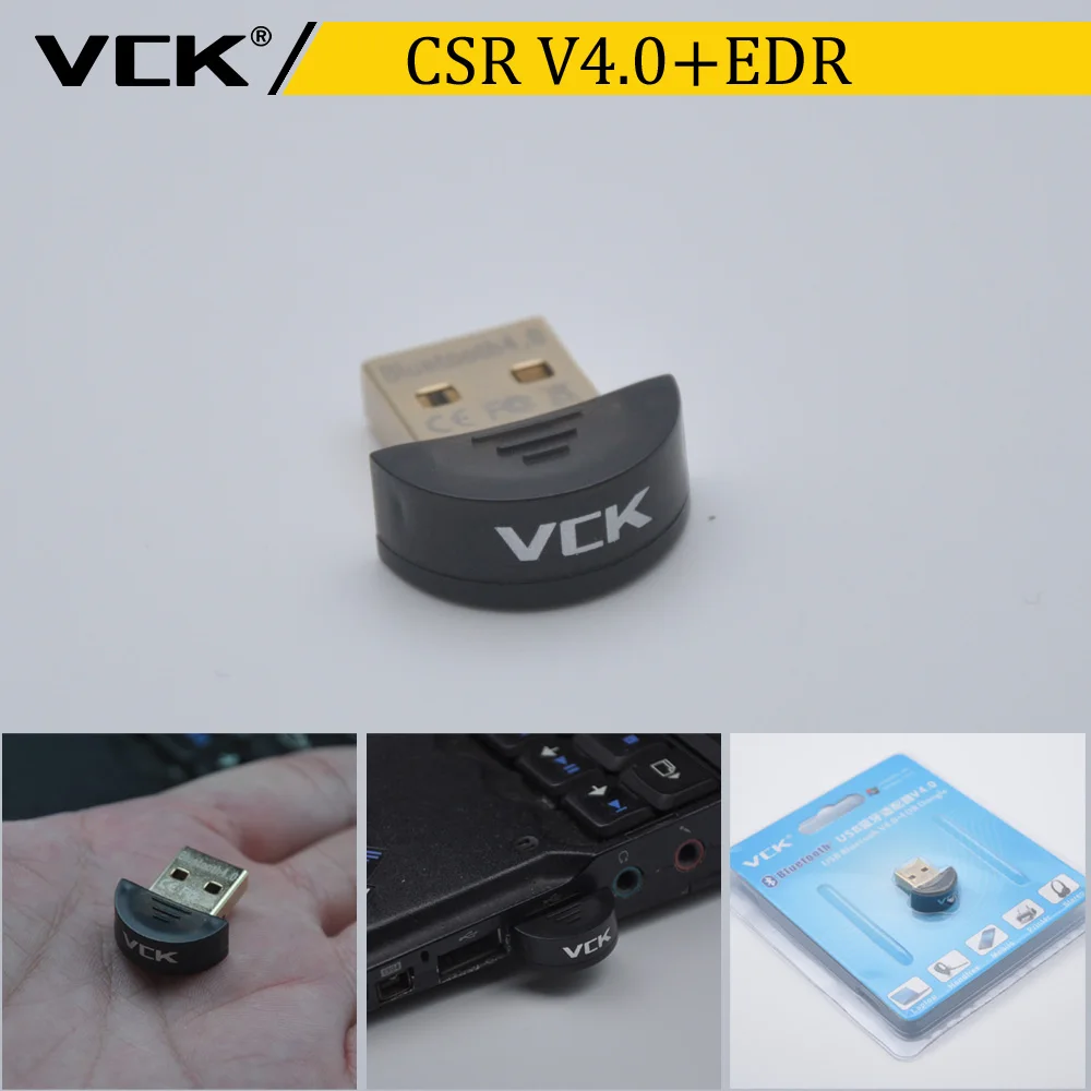 VCK ультра тонкий USB беспроводной мини Bluetooth адаптер CSR 4,0 V4.0+ EDR ключ для ПК ноутбука Windows XP 7 8 8,1 10 гарнитура