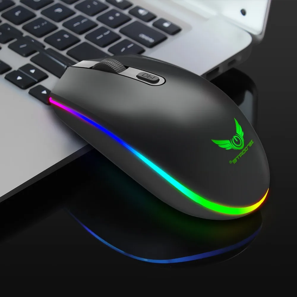 1600DPI RGB LED Optical USB Wired Gaming Mouse 4 Buttons Gamer Computer Mice