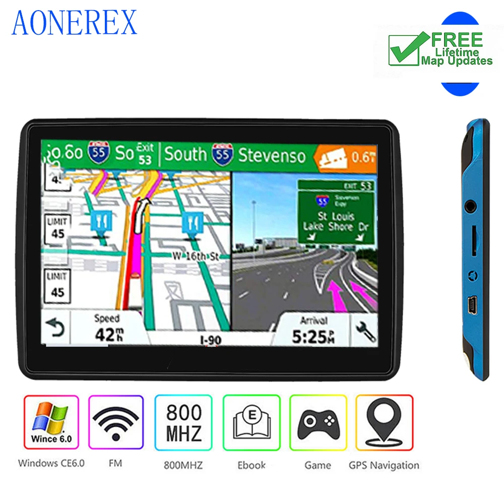 Автозапчасти для GPS навигации 7 дюймовый емкостный экран HD голосовая навигация FM