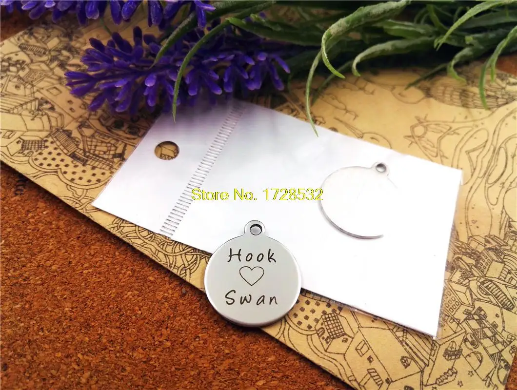 

Круглые Подвески из нержавеющей стали с крючком в виде сердца и лебедя, 20 шт.-20 мм, одна сторона, подвески «сделай сам»