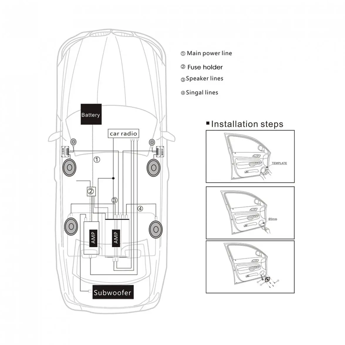 Caixa de Som Universal para Carro Falante para Carro e Sistema de Áudio Mini Alto 150w Durável Par - Set 10 alto falante para carro e sistema de áudio, par set 150w durável