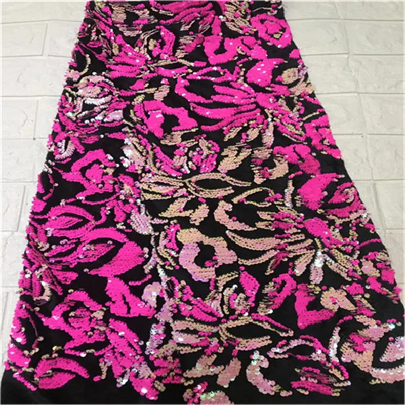 

Tulle Fabric Lace High Quality Latest velvet African Laces 2019 With sequins Nigerian Tulle French Net Lace Fabric For Party