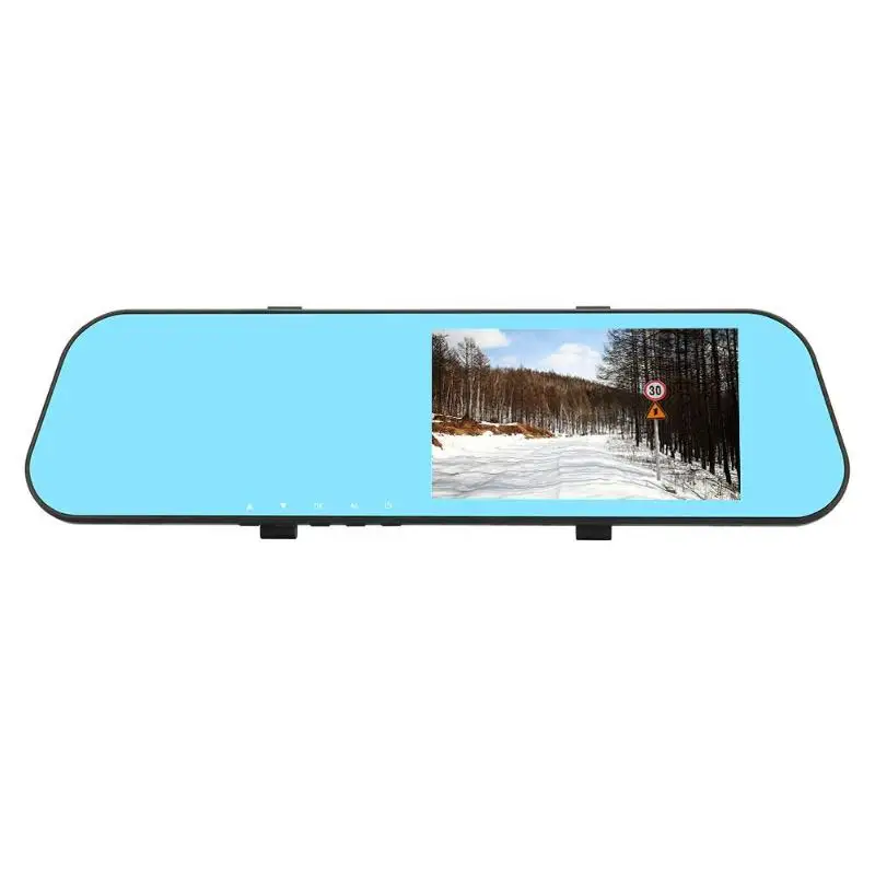 

ALLOYSEED 5" Touch Screen Dual Lens Car DVR Auto Car Rear View Mirror Camera Motion Detection Dash Cam Recorder Parking Monitor