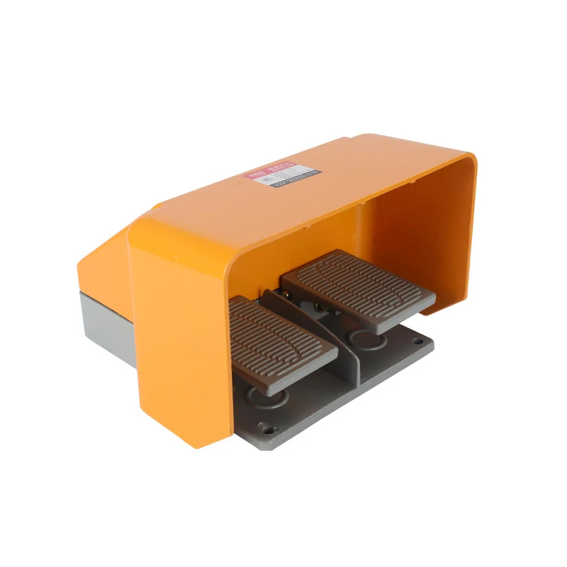 YDT1-20 cheap aluminium alloy 15A universal hot sale CE certificate twin double dual foot pedal switch with NO+NC contact