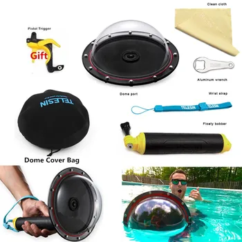

2019 New TELESIN Accessories Dome Port Transparent Cover+ Bobber Handheld Floaty Bobber for Gopro Hero 4 3+3 Camera Mount