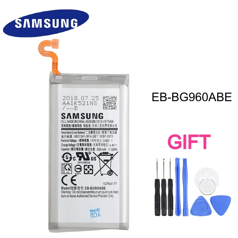 

EB-BG960ABE Original Replacement Phone Battery For Samsung Galaxy S9 G9600 SM-G960F SM-G960 G960F G960 Phone Battery 3000mAh