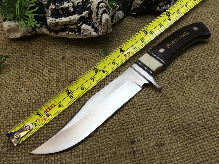Browning Straight Hunting Knife Tactical Survival Knives Fixed Blade Knife Outdoor Tool Camping