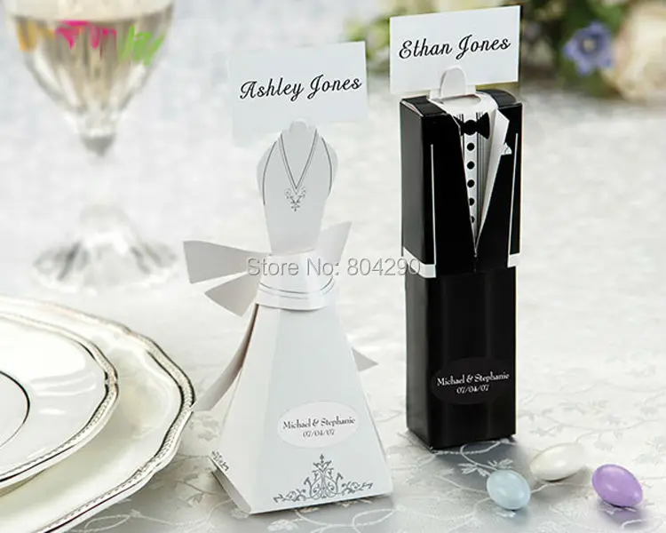 Black White Bridal Gift Cases Groom Tuxedo Dress Box Wedding Favor Black White Bridal Gift Cases Groom Tuxedo Dress Box Wedding Favor Party Supply And Candy 200 Pcs Free Shipping