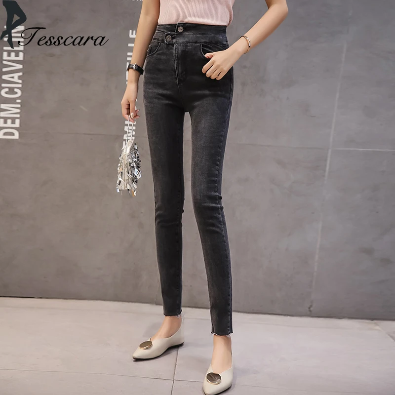 Для женщин демисезонный корейский Блестящие джинсы для Высокая талия пикантные эластичные брюки-карандаши Новинка; для мода плюс размеры