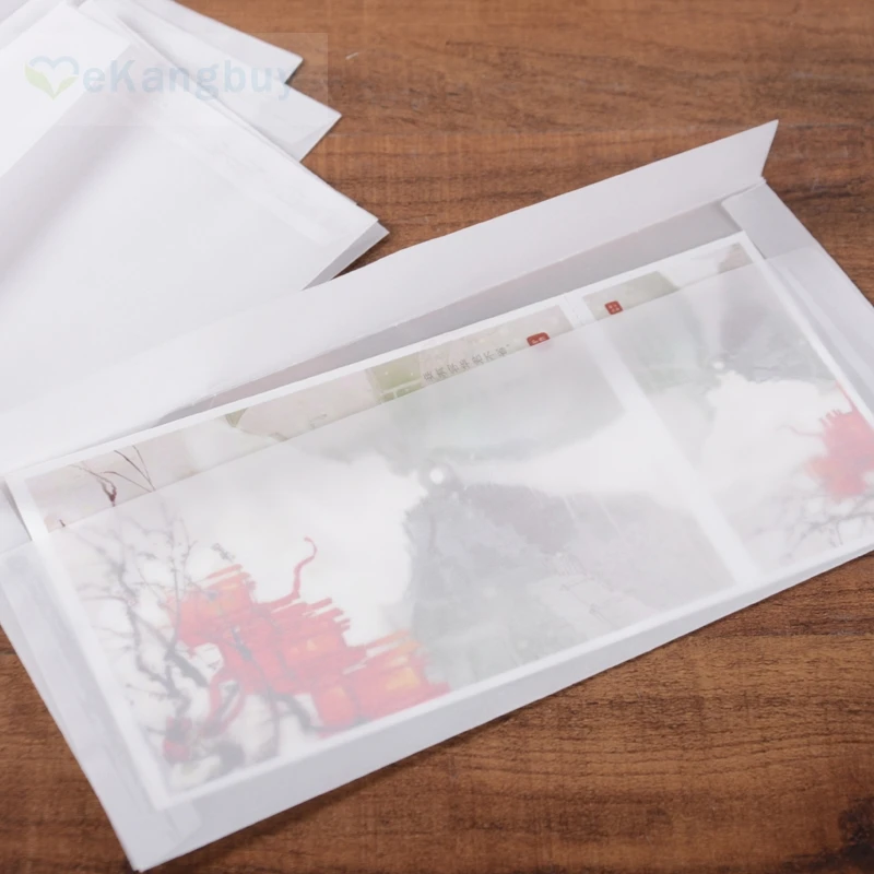 50pcs Translucent Blank White Parchment Paper Envelope Postcards