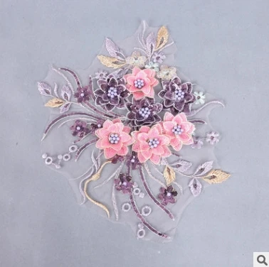 3D Трехмерная аппликация Одежда декоративная вышивка блёстки свадьба бисером кружева цветок