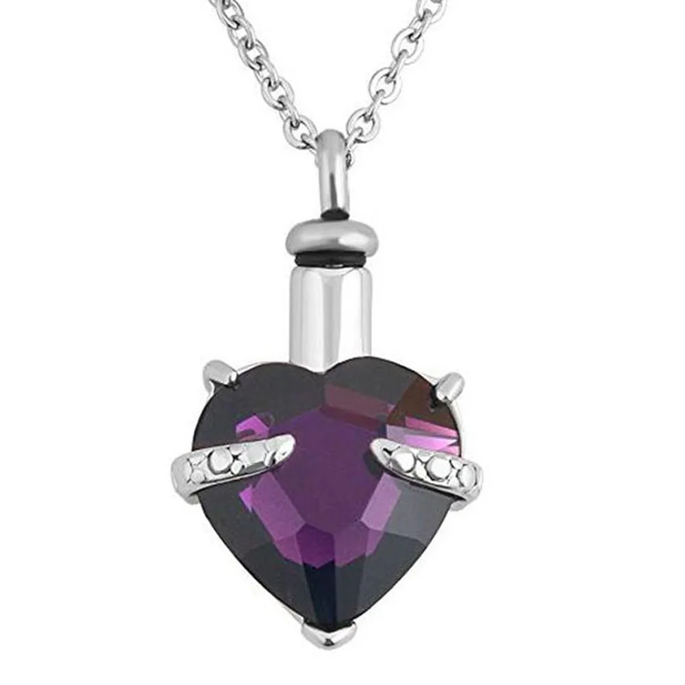 Stainless Steel Heart Cremation Urn Necklace for Ashes Urn Jewelry