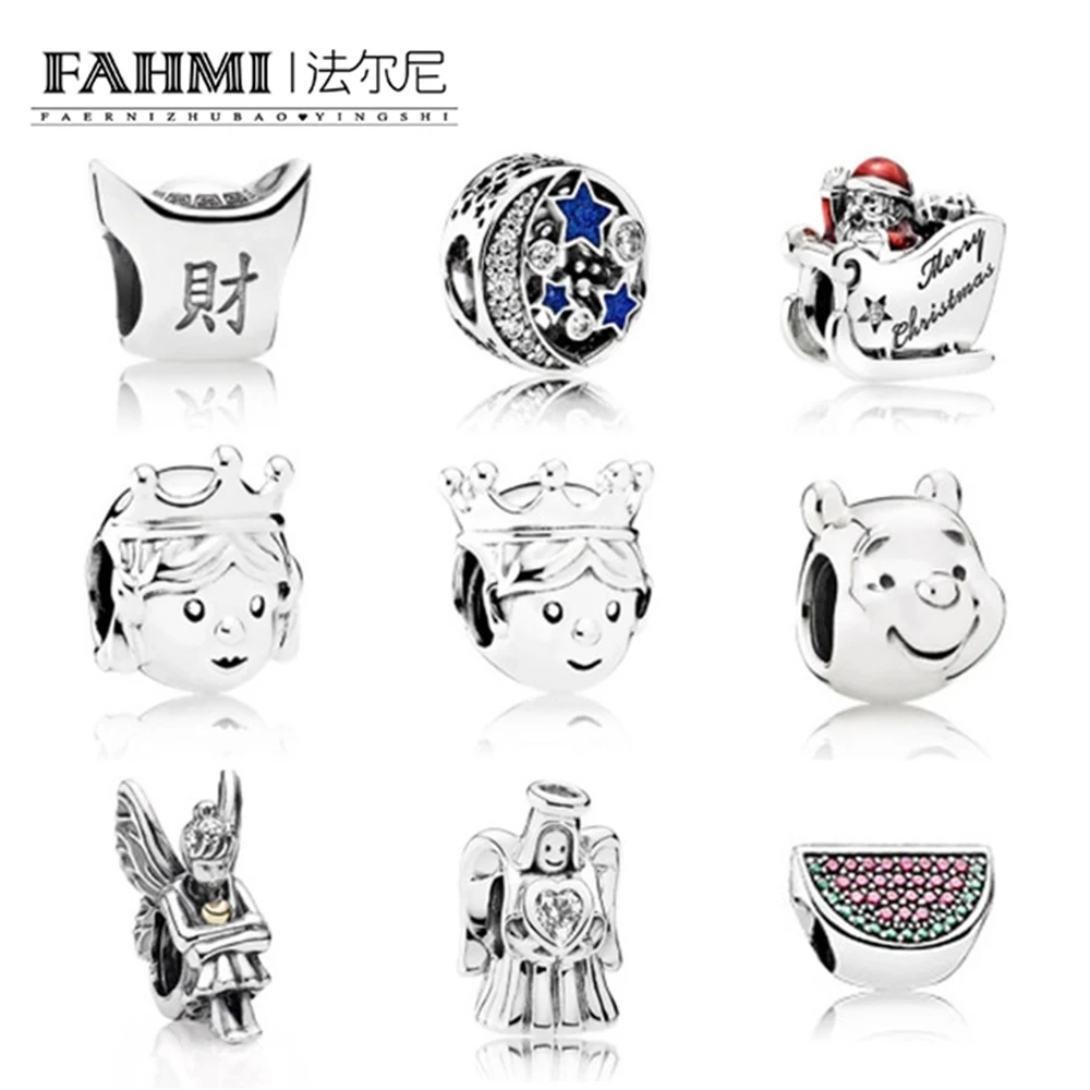 

FAHMI 100% 925 Sterling Silver 925 charm Beads Fit Authentic European Bracelet original pendant DIY Jewelry Gift