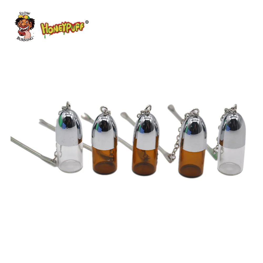 

HONEYPUFF H.72mm /57mm/36mm Glass Bottle Snuff Dispenser Bullet Rocket Snorter Snuff Snorter Sniff With Metal Scrapper