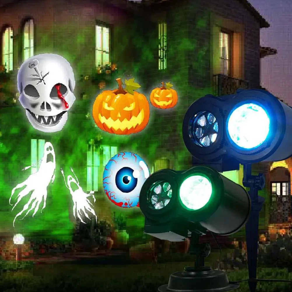 

Four-Color Water Pattern Projector Light +12 Films Rotating RGBW Projection LED Lamp 2 in 1 ALI88