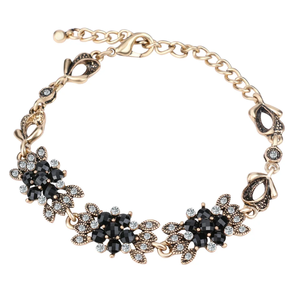 

LY Vintage Bracelets Bangles Gold 2016 New Fashion Turkey Jewelry Adjustable Length Black Bowknot Bracelets For Women