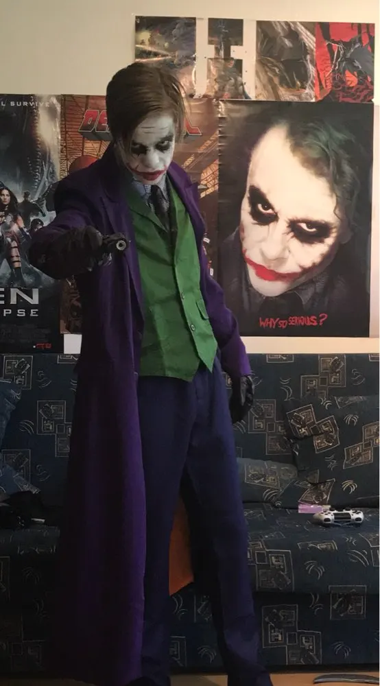 Бэтмен Темный рыцарь Rise Joker косплей костюм наряды полный комплект мужские