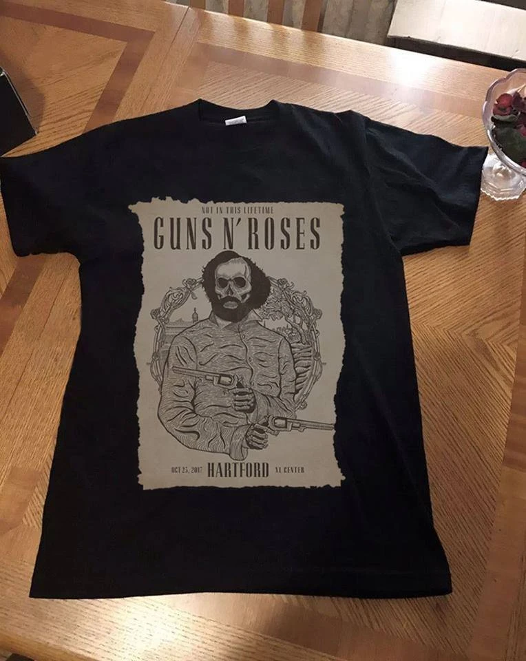 Guns N Roses No Está En Esta Gira De Por Vida En Hartford Oct 23 2017 Camiseta Ee Uu Sz Az Tejido Cómodo Camisetas Aliexpress