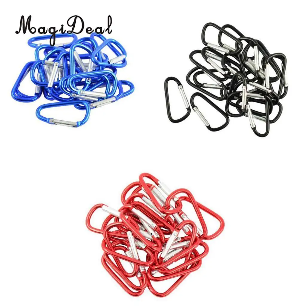 MagiDeal 20pcs Mini Climbing Carabiner Buckle Snap Spring Clip Hook Keychain for Travell Rafting Boating Bag Outsoor Hiking Acce