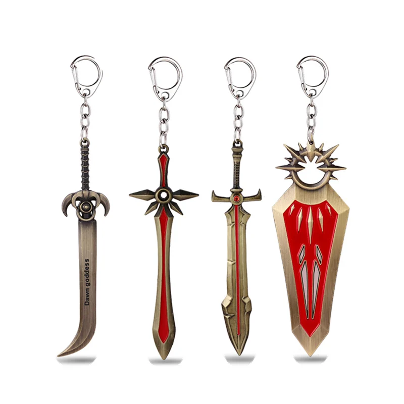

Mengtuyi LOL Game Keychain Twilight Goddess Red Exquisite Sword Keychain Accessory Personality