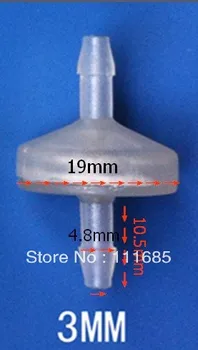 

Free shipping,100 Pcs Non-return Check Valves 3mm High Quality Plastic Non Return Valve
