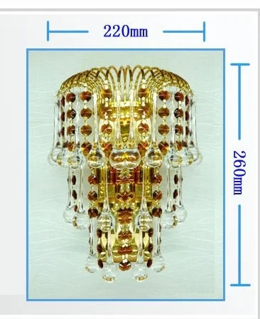 Кристалл настенный светильник Золотой Кристалл Бра свет K9 Топ кристалл спальня гостиная Свет Бра кристалл лампы