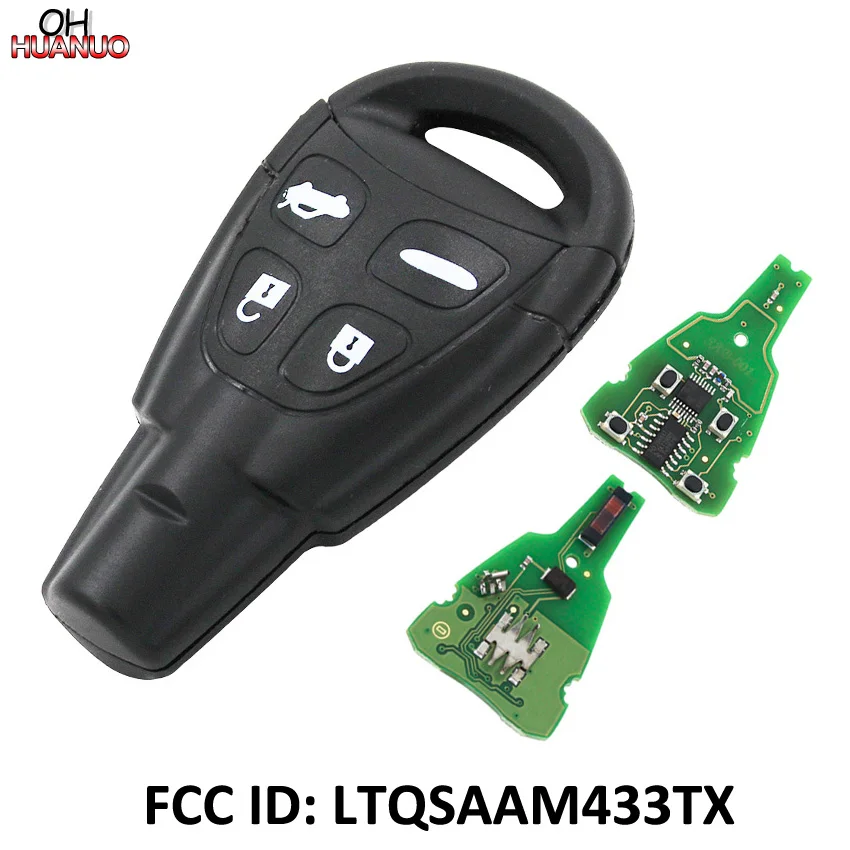 Умный дистанционный ключ 433 МГц 4 кнопки для SAAB 93 9-3 2003-2011 Автомобильный ключ ID46-PCF7946 FCC: LTQSAAM433TX