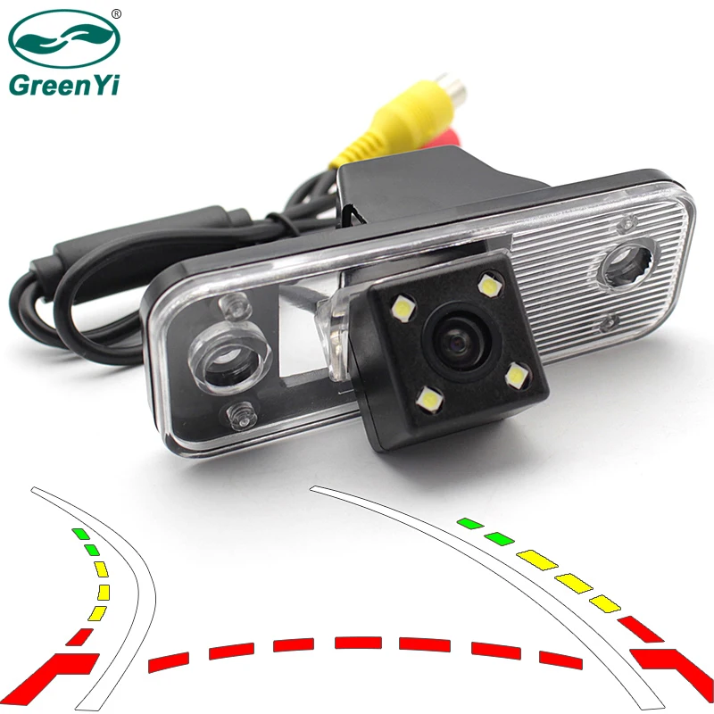 

GreenYi Car Dynamic Trajectory Rear View Camera with Variable Parking Line for Hyundai Azera Santa Fe IX45 2001-2012