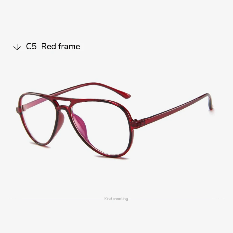 Toketorism прозрачные женские очки, мужские очки в стиле пилота, аксессуары для близорукости, оправы для очков 1342 - Цвет оправы: Красный