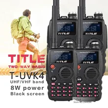 (4PCS)Black TITLE portable radio T-UVK4 Dual Band UHF VHF Two Way Radio for Baofeng UV-5R/BaoFeng UV-82 walkie talkie